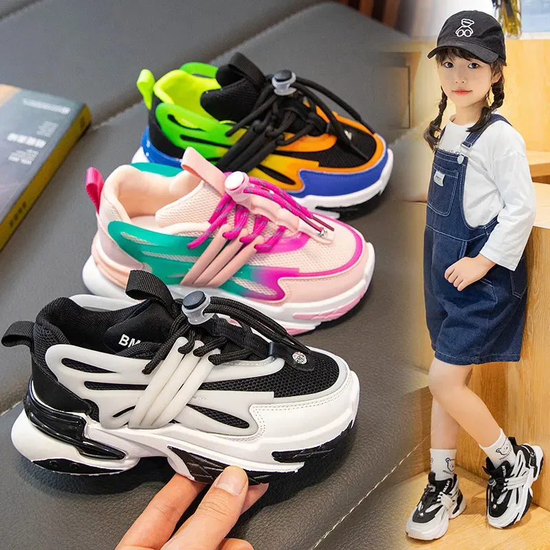 Туфли на плоской подошве, детская спортивная обувь, красочные весенние кроссовки для мальчиков, повседневные кроссовки на мягкой подошве для девочек, zapatos nia tnis 231019