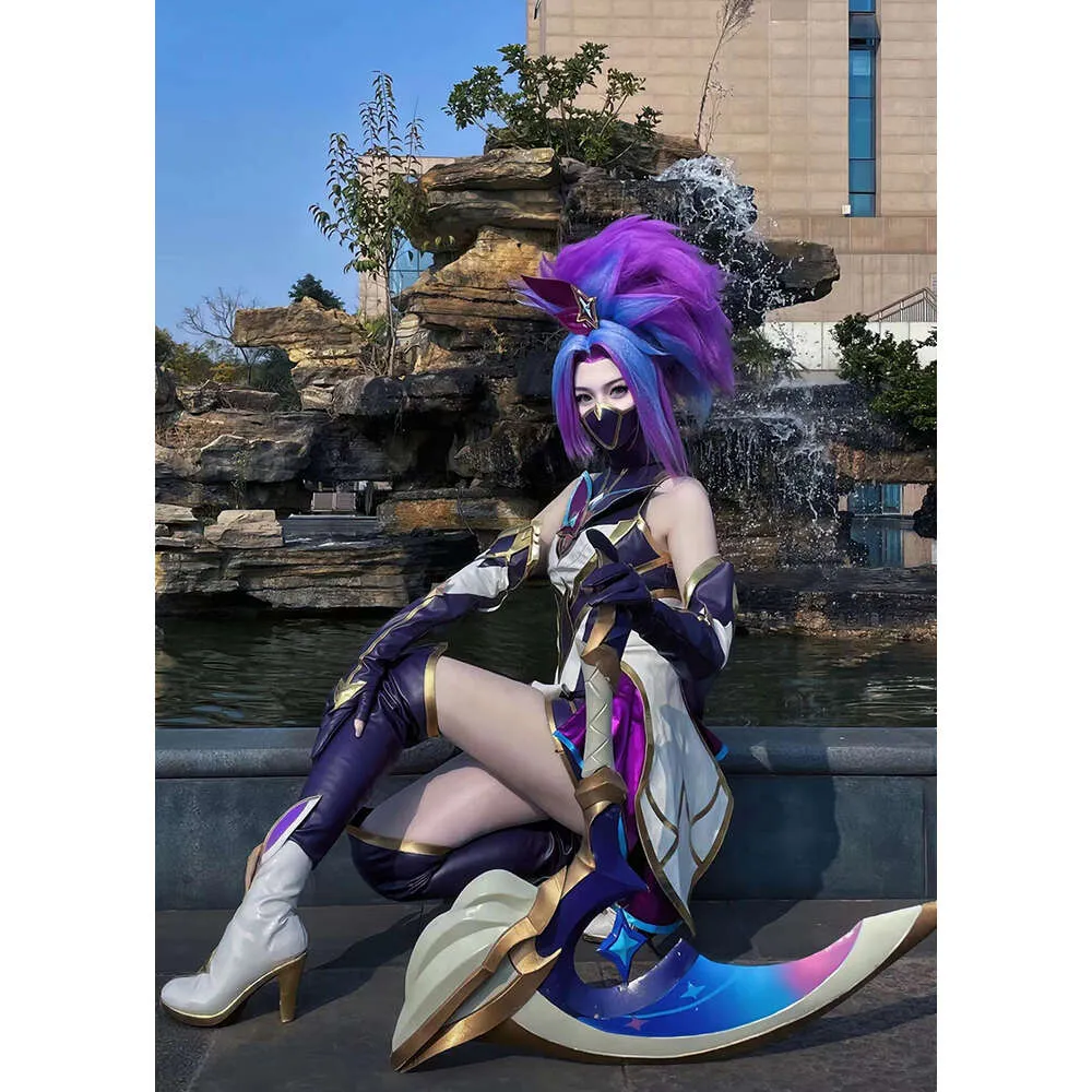 LOLスターガーディアンAkaliコスプレ女性のためのコスチューム
