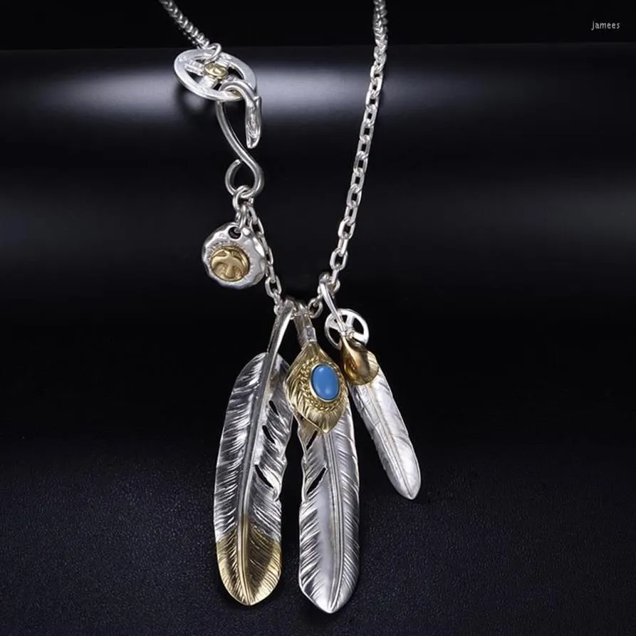Real 925 Sterling Silver Angel Wing Feather Pendant Necklace Gold Mens  Womens