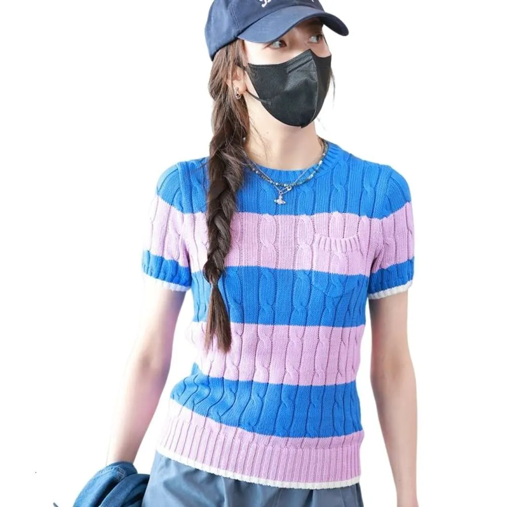 ラルフスデザイナーセーターローレンスオリジナル品質刺繍ポニーロゴツイストフライドシャツラウンドネック短袖