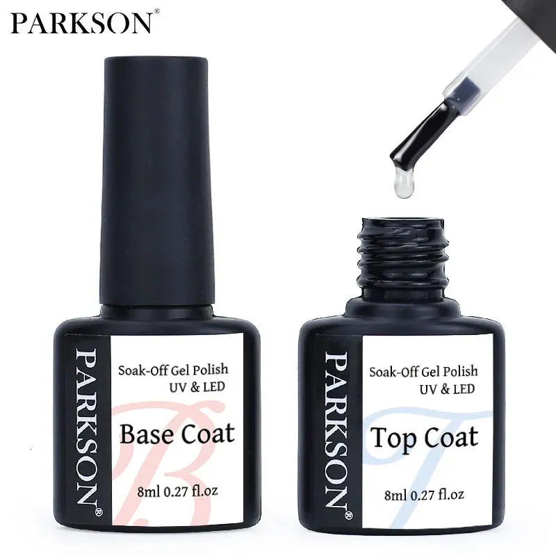 Nail Polish Parkson No Wipe Top Base Coat Gel polish Design Enhancer Varnish Semi Permanent Soak Off UV LED Art Tool 231020