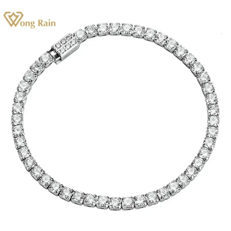 Bolegle Wong Rain 925 Sterling Silver Lab Sapphire High Carbon Diamonds Szlachetne ślubne bransoletka Bransoletka Brzeczarnia Grzywny biżuteria hurtowa 231020