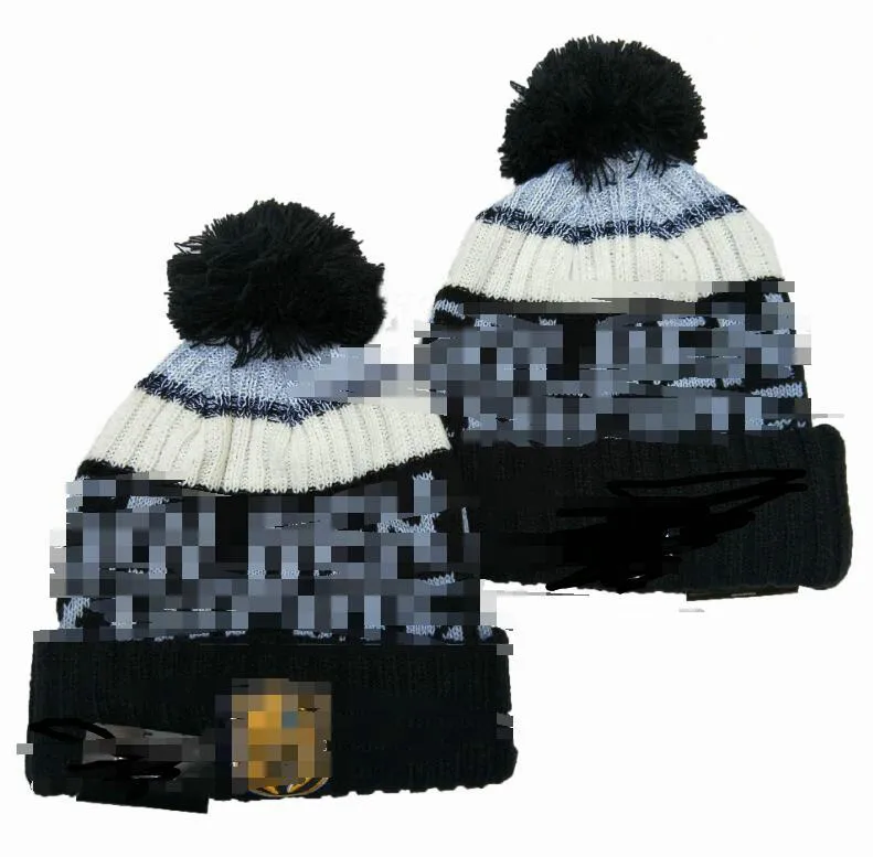 Casquettes pour hommes Chapeaux de ballon de hockey Vegas Golden Beanie Toutes les 32 équipes tricotées à revers Pom Vancouver Bonnets rayés en laine chaude USA College Sport Bonnets en tricot pour femmes a2