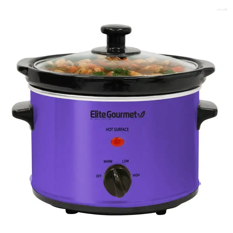 Purple Oval Electric Oven Slow Cooker With Quartz Heating For Even