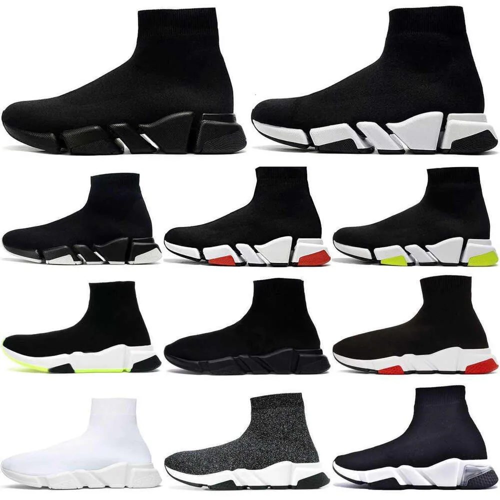 Speeds Trainer 2.0 V2 Schuhe Plateau Sneaker Herren Damen Tripler S Paris Socken Stiefel Ganz Schwarz Weiß Blau Hell Splitter Braun Rubin Graffiti Vintage Luxus Designer 36-45