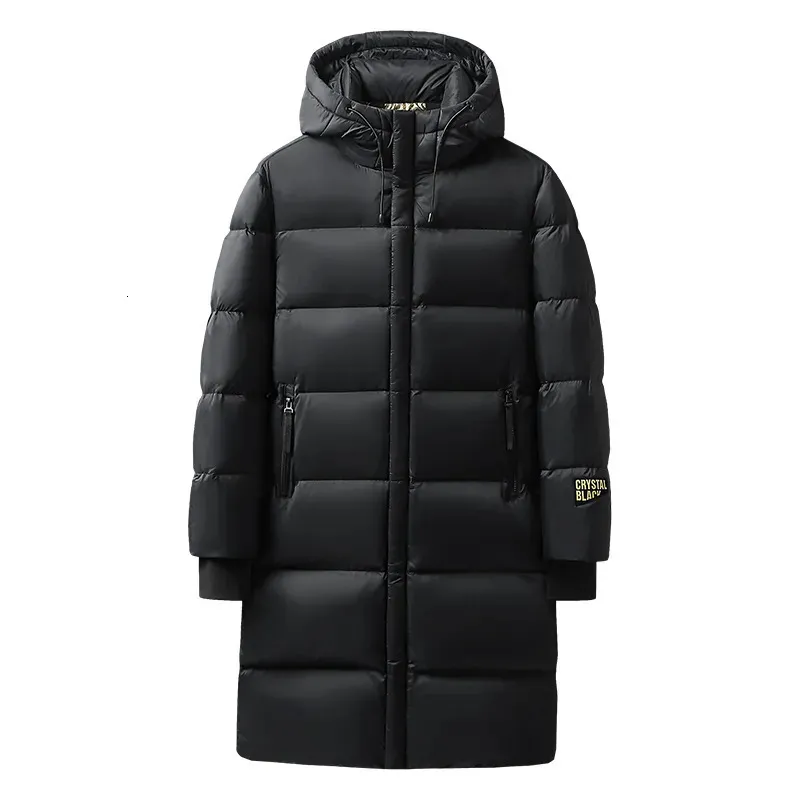 Gilet pour hommes hiver hommes chauds épais longs veste à la veste à capuche étanche étanche en or noir puffer parkas de vent décontracté mâle 231020