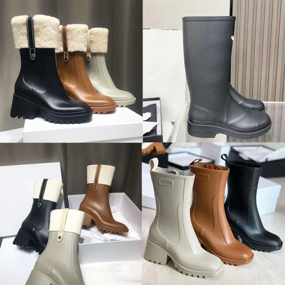 regenlaarzen designer laarzen rubberen knielaarzen platformschoenen 23fw luxe regenlaarzen waterschoenen regenschoenen kniehoge waterdichte casual stijl waterdichte welly laars NO431