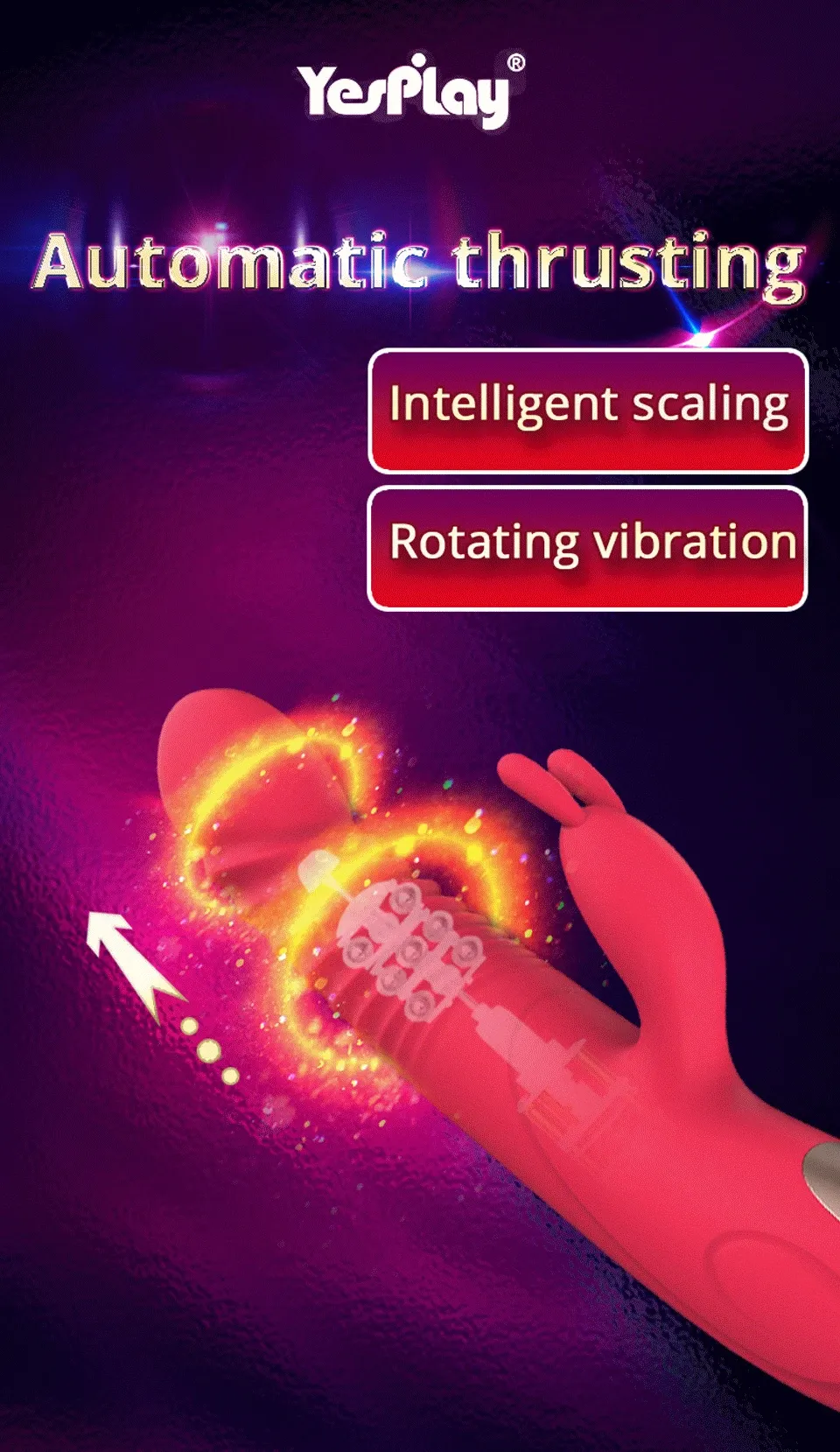 Rabbit Telescopic Vibration Built-in ball Rotation Heating G spot Dildo Vibrator Female Masturbation Sex Toys_voghion.com