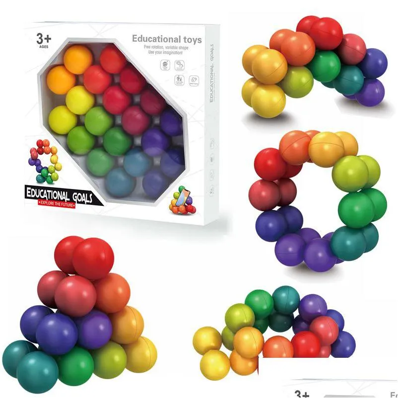 Um quebra-cabeça cruzado versátil bola de descompressão 3D novo brinquedo mágico Dhoij