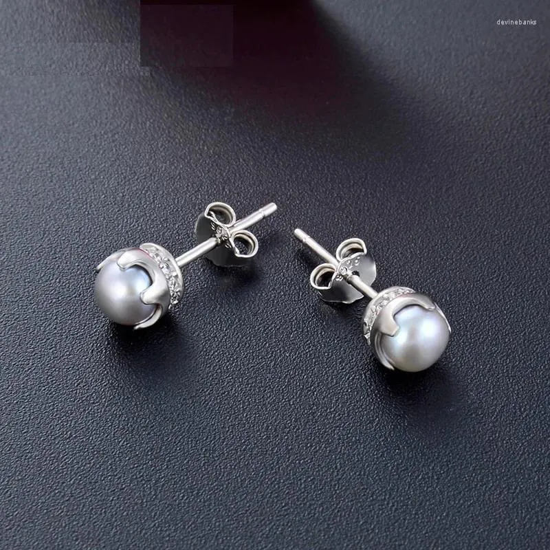 Orecchini pendenti con vere perle d'acqua dolce da donna in argento sterling 925 colorato per regalo