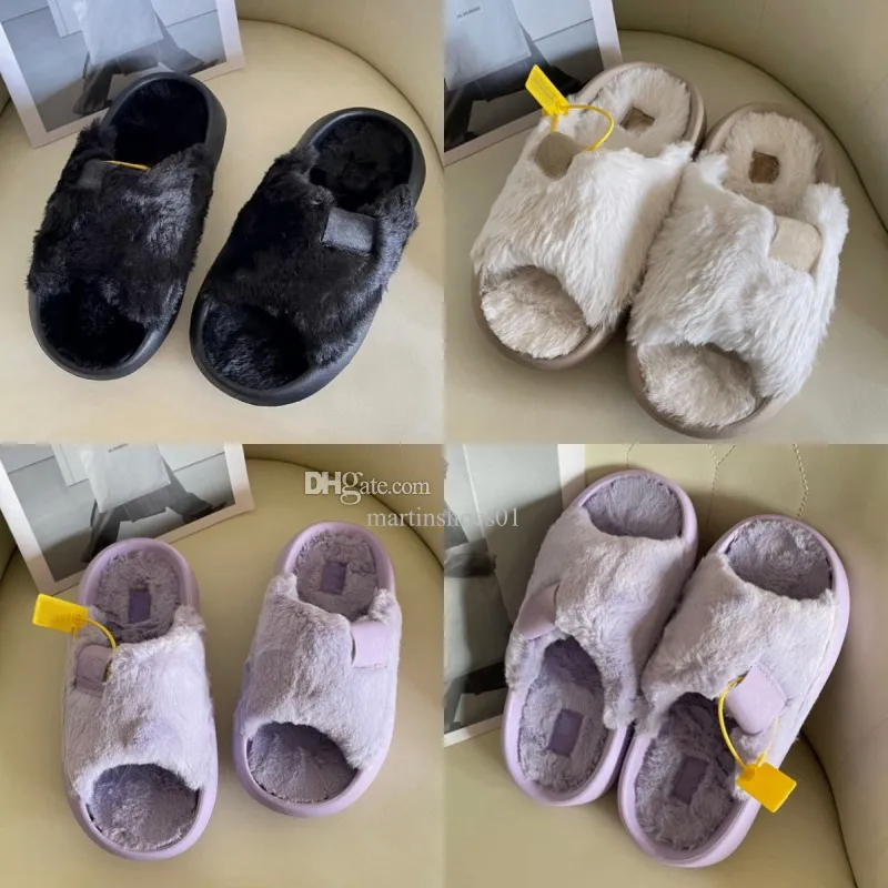 Chinelos de pelúcia clássicos sapatos de grife de luxo sandálias de pele de carneiro de lã quente sapatos de plataforma de conforto ao ar livre novo inverno fofo sapatos casuais outono carta de algodão apartamentos