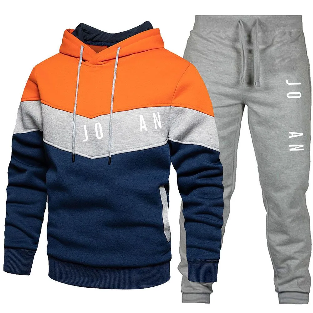 Herfst- en wintermode high street katoenen sweatshirt trui met capuchon lange broek sportbroek Sport mannen en vrouwen letterpatroon casual sport hoodie sportpak