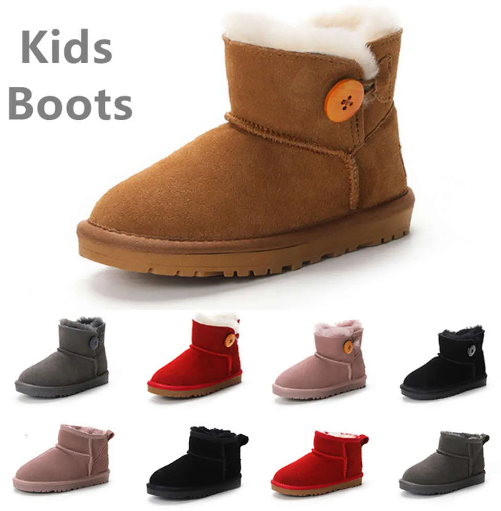 Barnstövlar över knäbarn Classic Mini Half Snow Boot Winter Bowknot Fluffy Furry Satin Ankle Preschool PS Enfant Child Kid Toddler Girl Boy Tod Booties 89