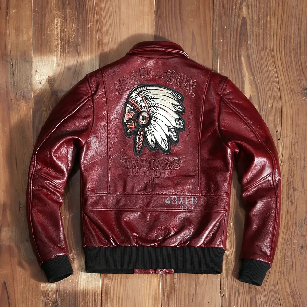 DHgate.com:Mens Cowhide Leather Flight Jacket with