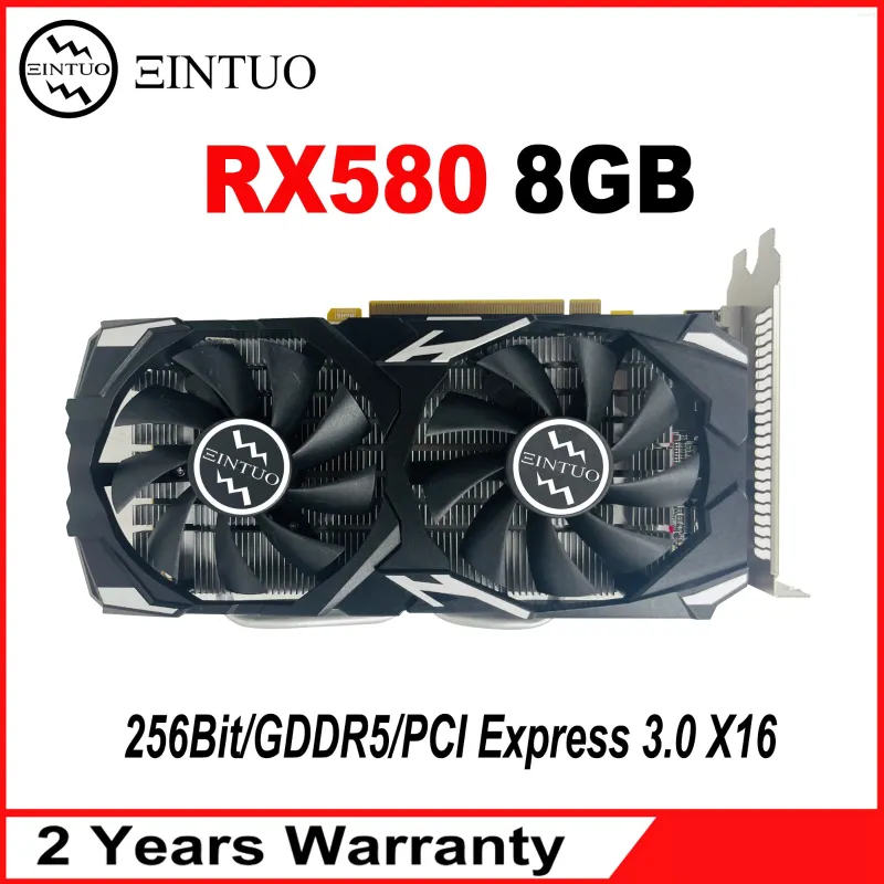 Grafische kaarten RX 580 8GB GDDR5 256bit GPU Bureaucomputer Gamingkaart PCI Express 3.0X16 RX580 Desktopvideo