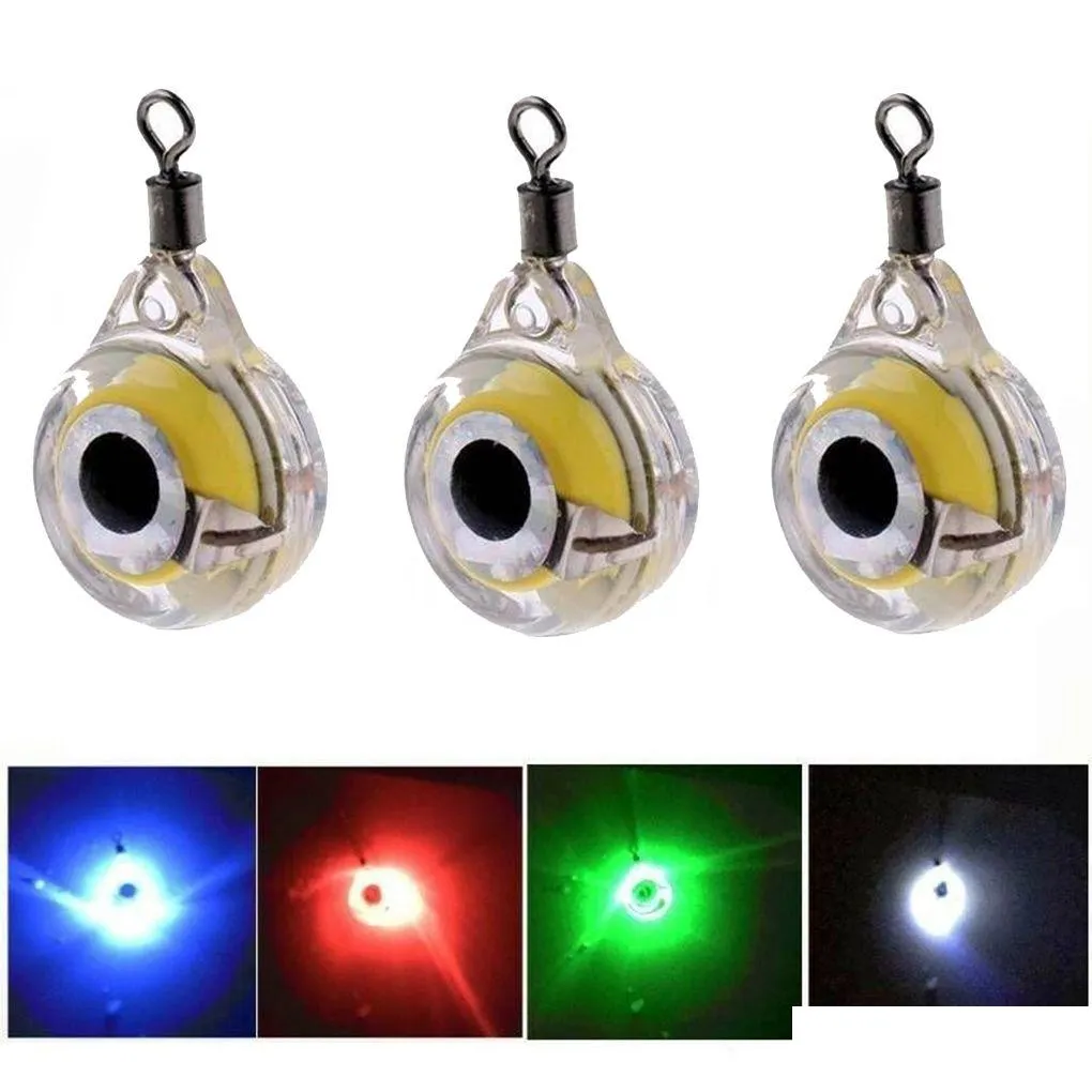 Party Favor Party Favor Mini Fishing Lure Light Led Deep Drop Underwater Eye Shape Squid Bait Luminous For Attracting Fish Home Garden Dhol8