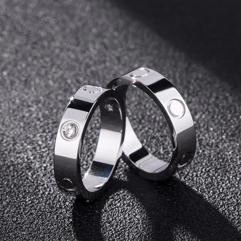 Nieuwe Dames Ring Designer Rose Goud Roestvrij Staal Luxe Kristallen Sieraden Liefde Mannen Commitment Ring Gift Engagement Belt Box Wholes312P