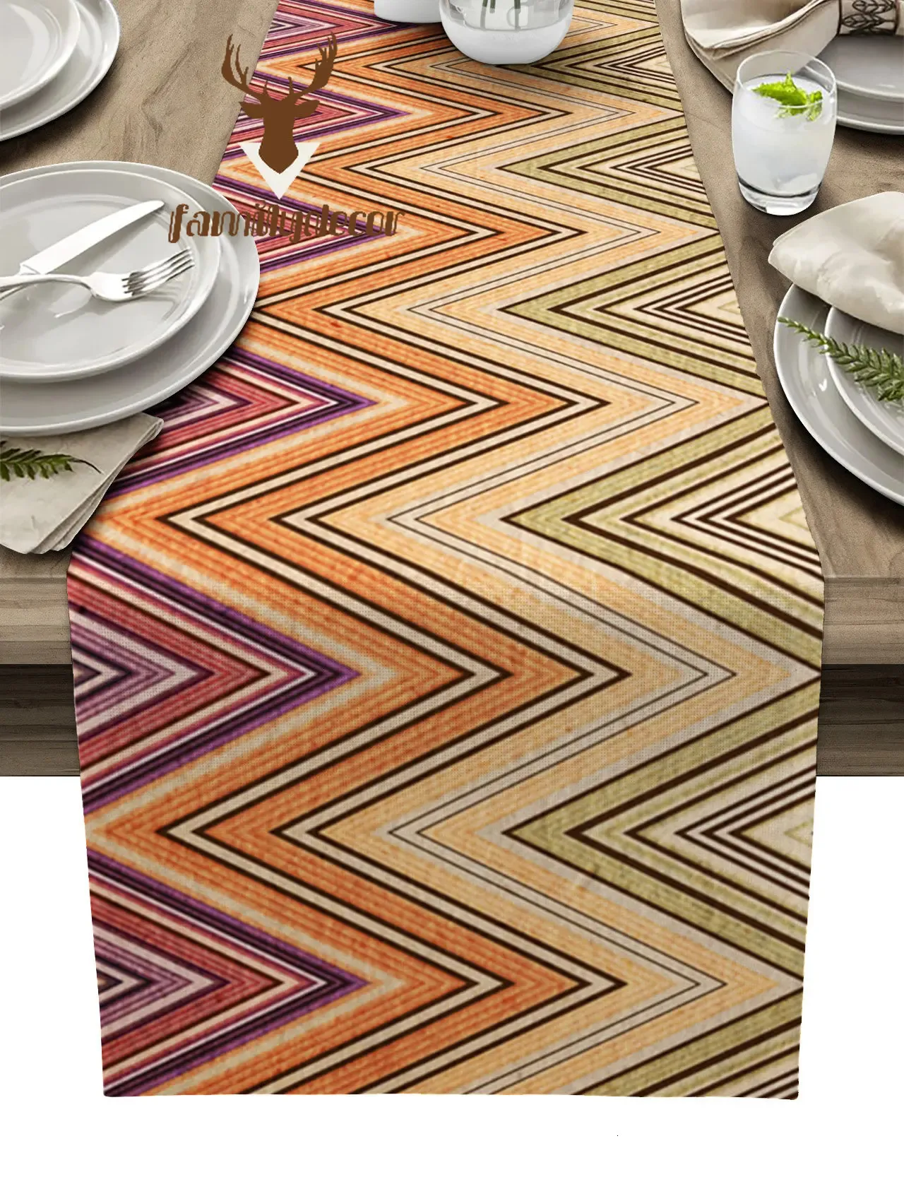 Table Runner Ethnic Style Table Runner Zigzag Stripes Abstract Cabinet Coffee Table Cover Cloth Holiday Party el Color Decor Table Cloth 231019