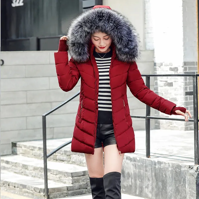 Fur Hoodie Womens Down Parka Winter Coat With Faux Fur Lining And Padded  Cups Slim Fit Outwear For Women Style #231019 From Xue01, $31.81