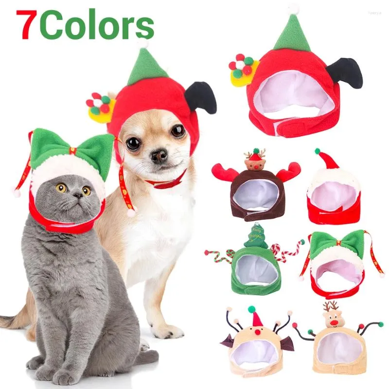 Hundkläder Pet Cat Christmas Hat Valp Tillbehör för små hundar Kostymhattar Katter Kostymer leveranser