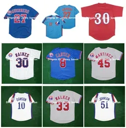 Vintage Montreal Expos Baseball Jersey Vladimir Guerrero Gary Carter Cliff Floyd Jose Canseco Pedro Martinez Tim Raines Rondell White