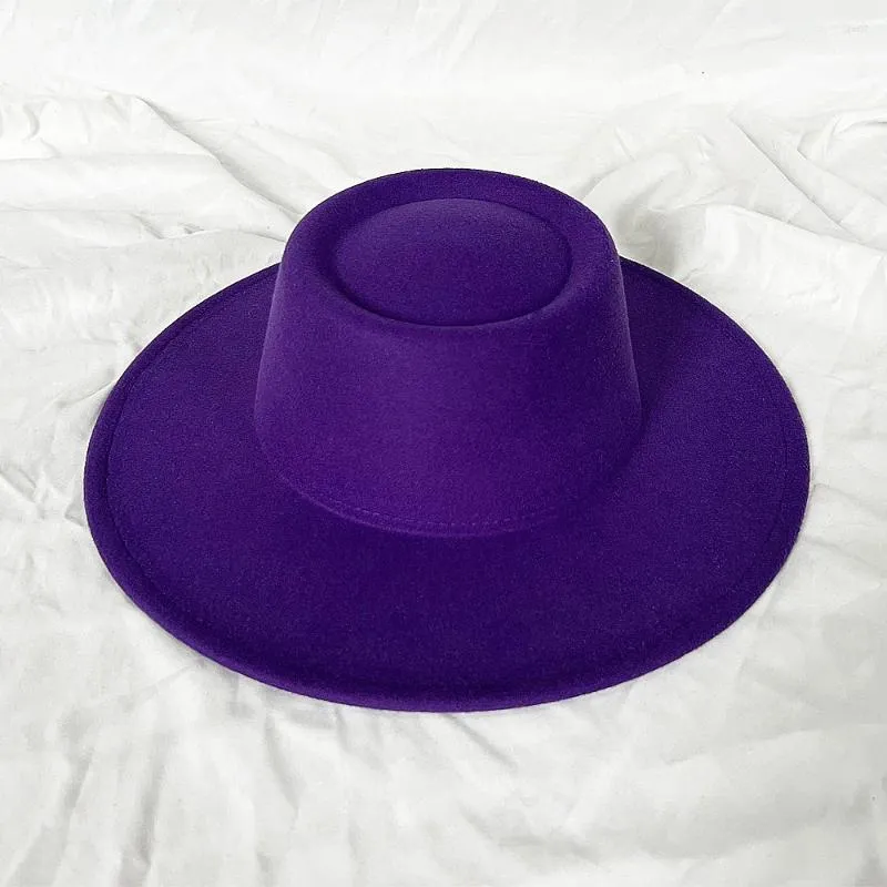 Berets fedora hat flat top w kształcie jaj w kształcie jaj jesień i zimowy jazz makaron kolor unisex