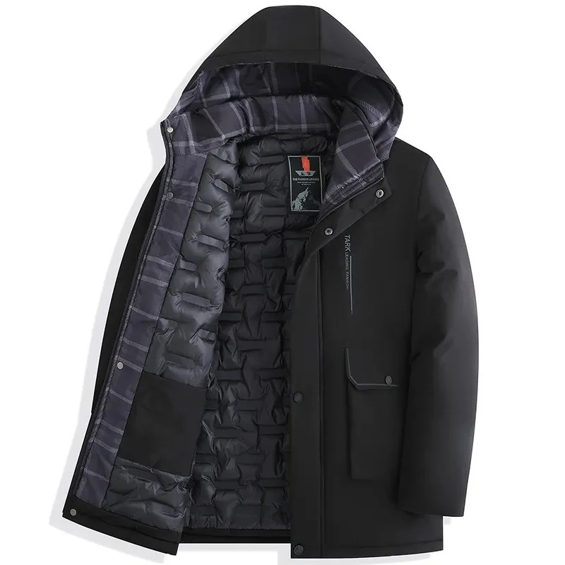 Men's Down Parkas Parka Men Coats 2023 Winter Jacket Thicken Hooded Waterproof Outwear Warm Coat Fathers' Clothing Casual Overcoat 231020