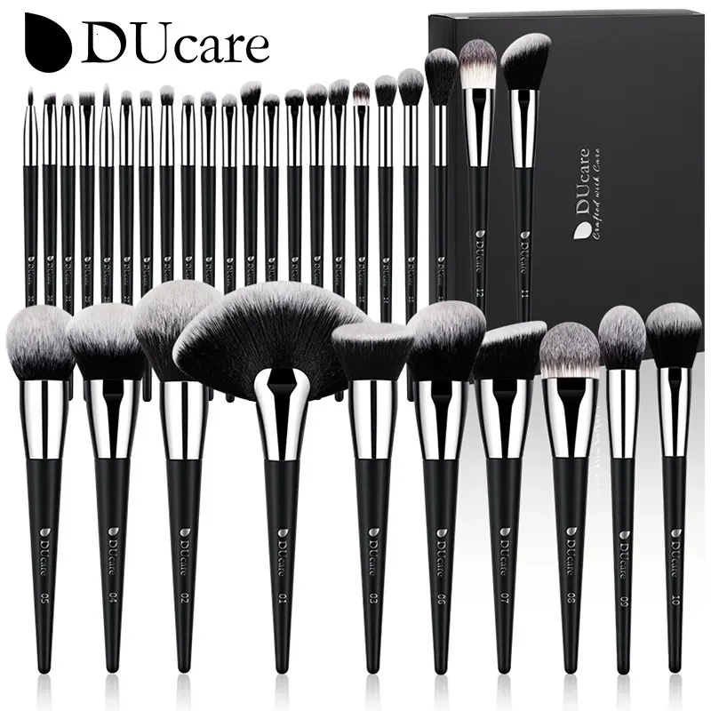 Outils de maquillage DUcare ensemble de pinceaux de maquillage professionnel 10-32 pièces pinceaux Kit de maquillage fond de teint en cheveux synthétiques fards à paupières mélange outils de beauté 231020