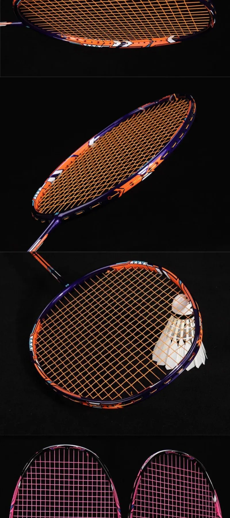 ALP Cyberpunk Intermediate Badminton Racket 4U 82g, 30 Lbs, 100% Full ...