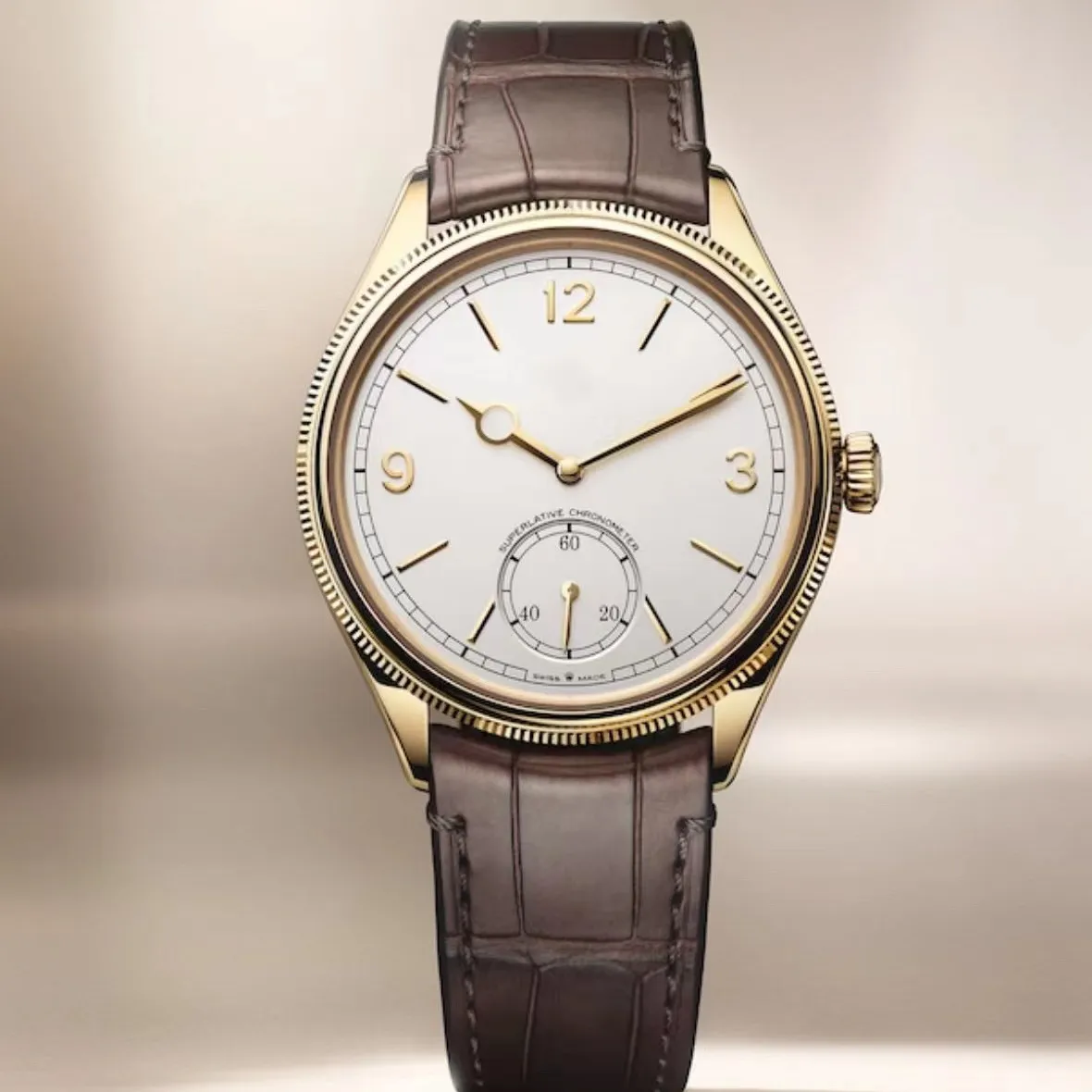 Neue Mode Cellini Mechanische Herren Silber Gene Watch Watch Brown Armband Serie Automatisch Mechaincal Silver Dial Männer Uhren männliche Armbanduhren Original.AAA