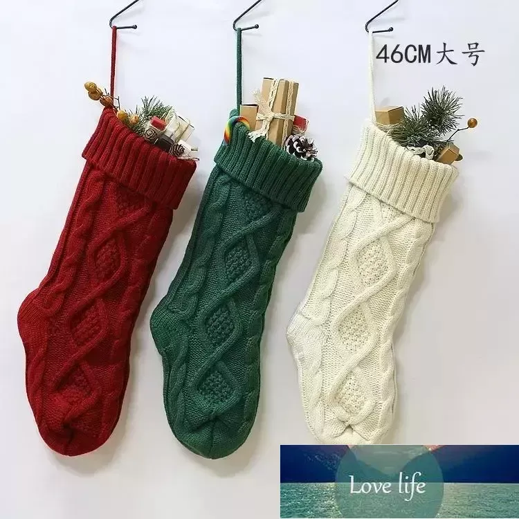 Sacs cadeaux de noël en tricot personnalisés de haute qualité, assortis avec tout, décorations en tricot, chaussettes de noël, grandes chaussettes décoratives