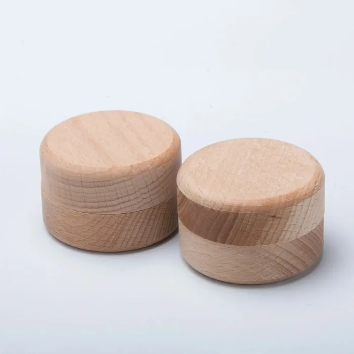 Portable Vintage Round Natural Wooden Jewelry Storage Box Ring Earrings Container Storage Case New Arrival C0702G1