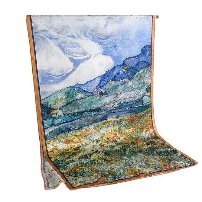 Vincent van Gogh Wheatfield Silk Scarf Shawl 100% Silk, Artistic Wearable  Art, Large 173x55cm, Custom Designs Available