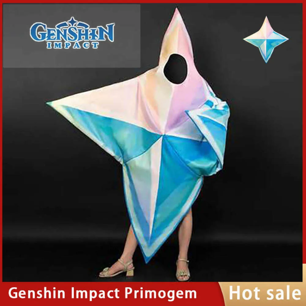 Cosplay genshin impacto jogo primogems cosplay traje roupas pingente pentagrama gigante roupas de festa de halloween masquerade rolecos vestido