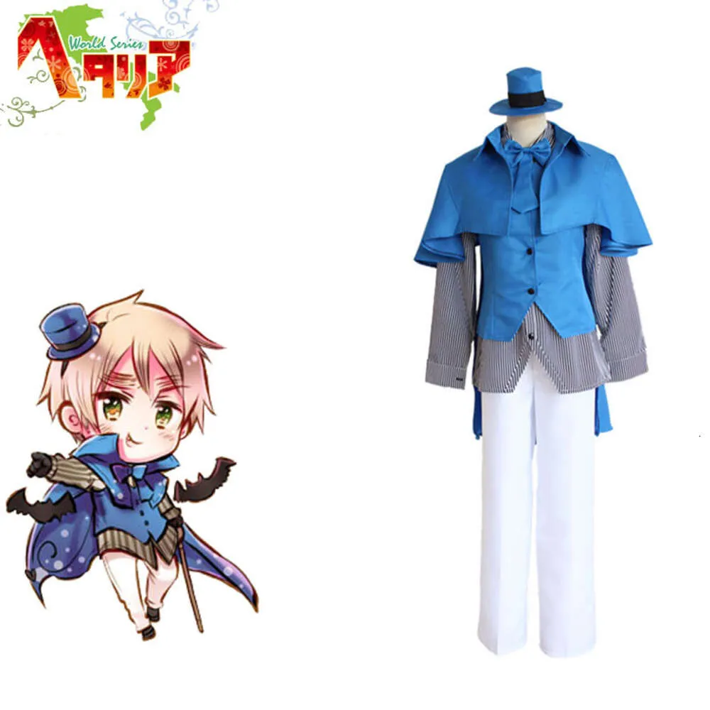 cosplay APH Axis Powers Hetal Arthur Kirkland United Kingdom Cosplay Japanese Anime Full Set for Halloween Party Blue and White Costumescosplay