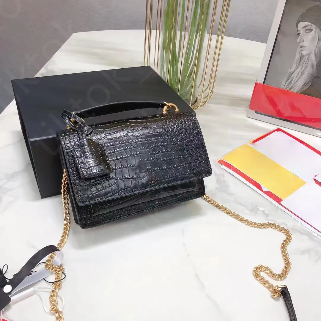 Дизайнерская высококачественная сумка через плечо Модная сумка роскошная кожаная сумка со съемными плечами из крокодиловой кожи двухслойное место для хранения
