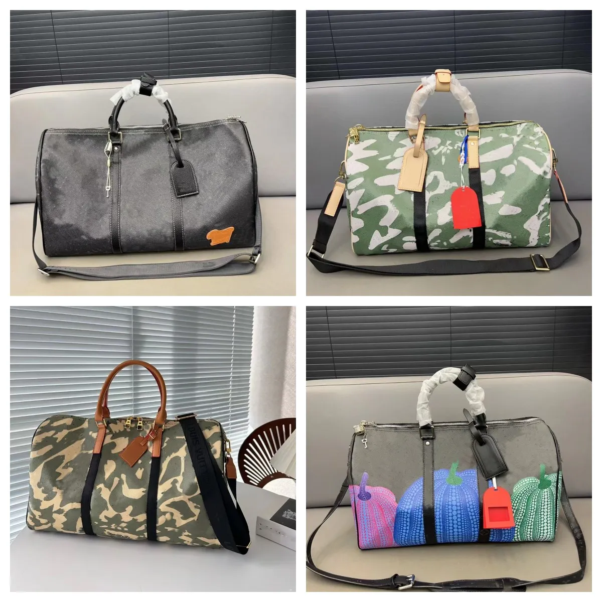 Bolsa de viaje bolso de lona hombres de camuflaje impreso para hombre de diseño de lujo bolsas de almacenamiento de bolsas de almacenamiento de cuero impermeable gran capacidad equipaje para hombre bolso bolsas de bolsas de bolsas de bolsas