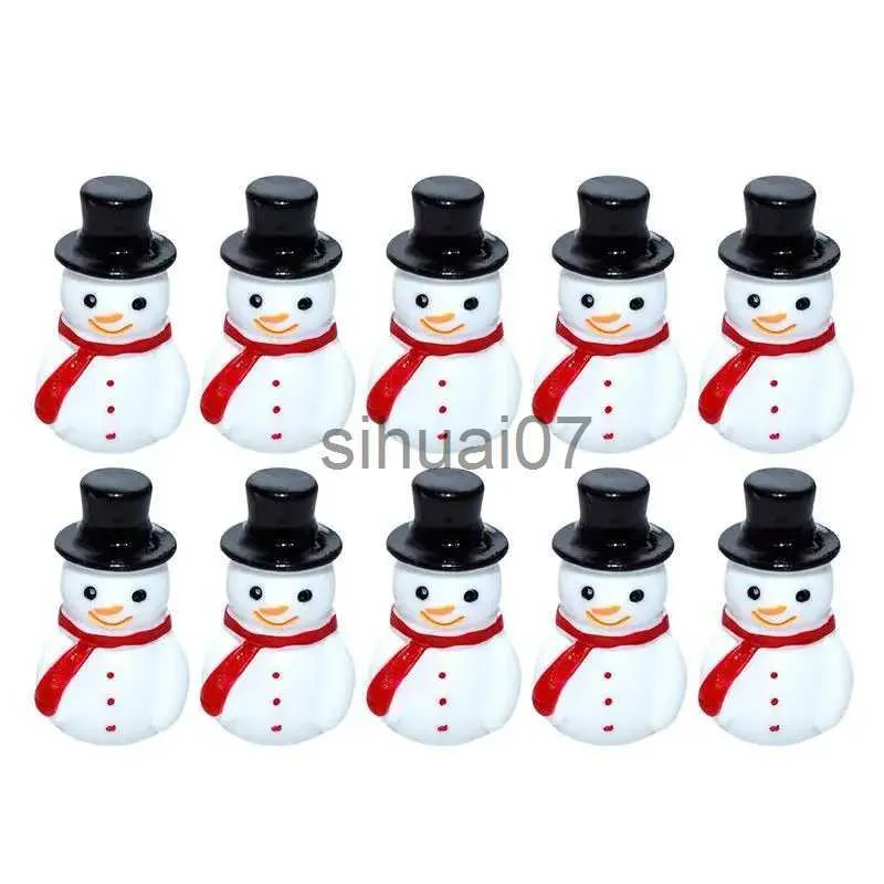 Weihnachtsdekorationen, Weihnachts-Miniaturfiguren, niedlich, 10 Stück, kleine Weihnachtsfiguren, Mini-Schneemänner, Desktop-Ornament, lustige Kunstharz-Bastelarbeiten, Weihnachten x1020