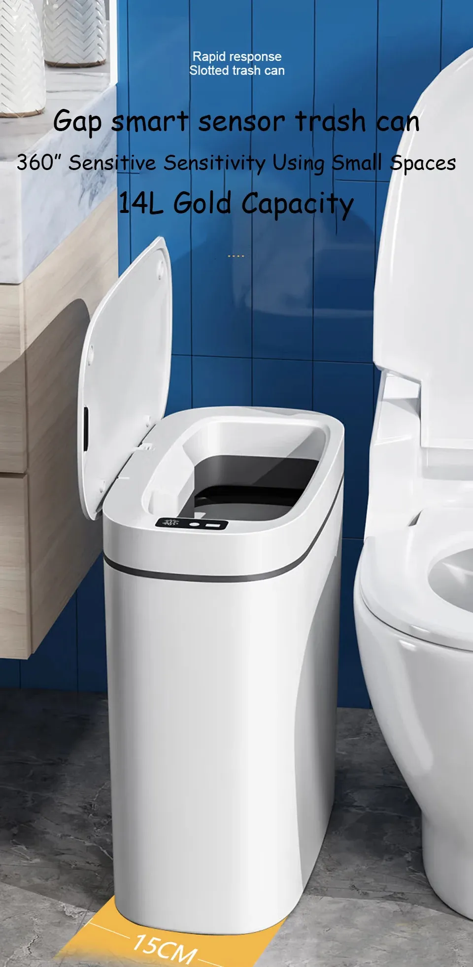 Pattumiera Da Parete Mini - Con Coperchio, Per Cucina O Bagno - Foto 6