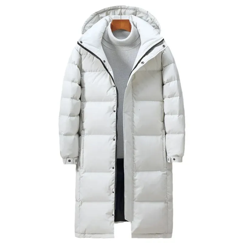 メンズベスト衣類ダウンジャケットメンズロングジャケット冬の温かい軽量ホワイトダックコートストリートウェアオーバーコート231020