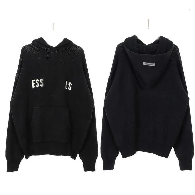 Essent Designer Essentialshirt Hoodies Casual Hooded Knitted Sweater Men Women Knits Sweaters Essentialhoodie Long Pullover Uts8