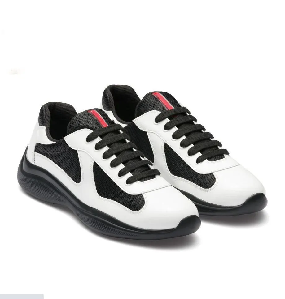 Mens Luxury Sneakers Low Top Rubber Sole, Mesh Fabric, Patent Leather