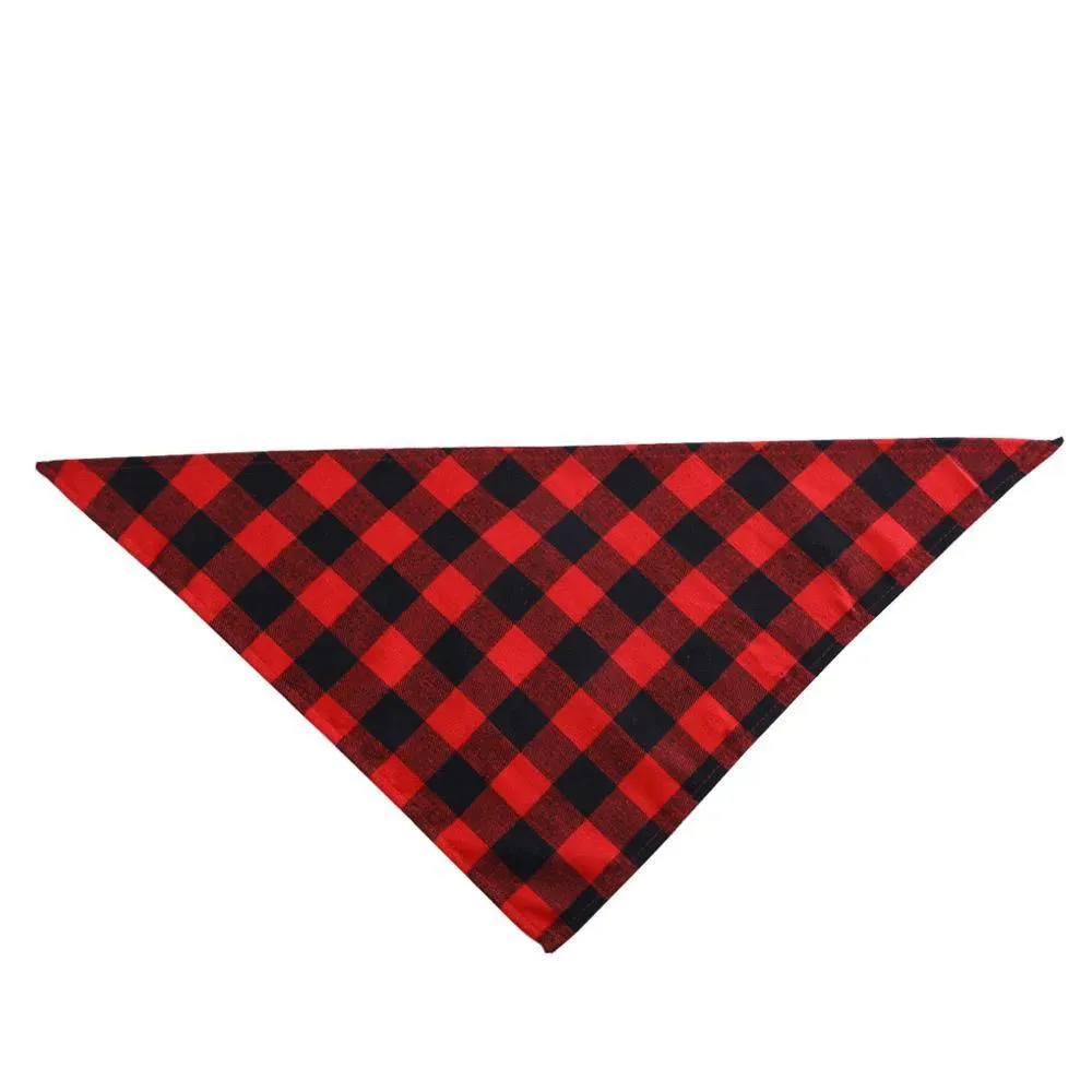 Moda Cane Bandana Plaid di Natale Singolo Strato Sciarpa per animali Bavaglini a triangolo Fazzoletto Accessori Bavaglini per cani di taglia piccola, media e grande Regali di Natale carini