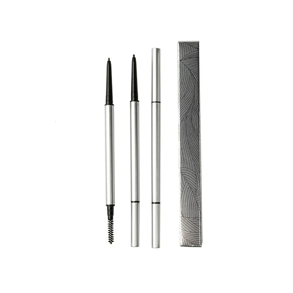 Améliorateurs de sourcils Marque privée 5 couleurs Crayon à sourcils personnalisé en vrac 1,5 mm Stylo mince Argent Double extrémité Sourcils Maquillage pigmenté imperméable longue durée 231020