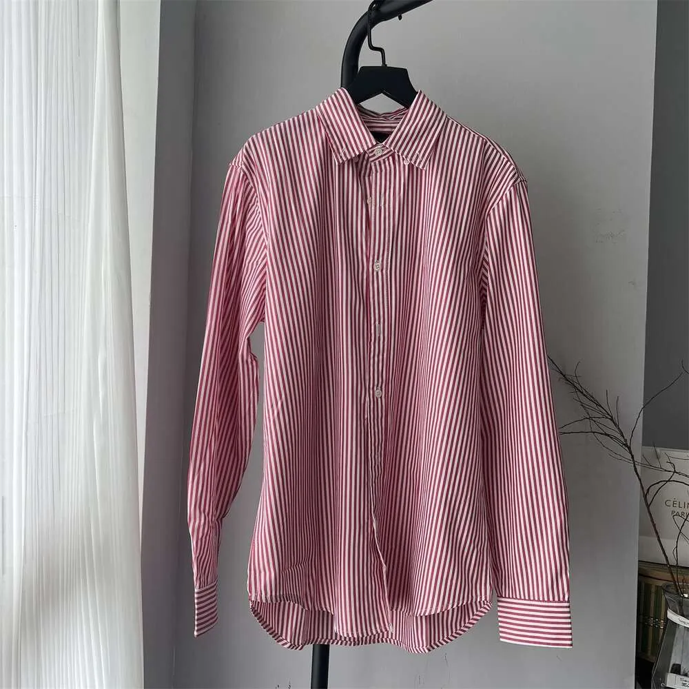 Ralphs Designer-Hemd Laurens Original Quality Logo Loose Commuter Style Shirt Damen Frühling Academic Casual Vielseitiges Top Gestreiftes Hemd 3134