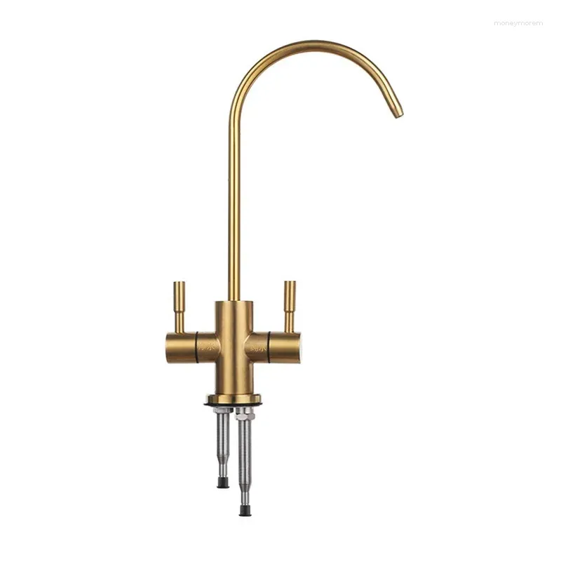 Kitchen Faucets KKTNSG Water Purifier Faucet Brushed Gold Osmosis Drinking Filtration System 304 Stainless Steel For Sink