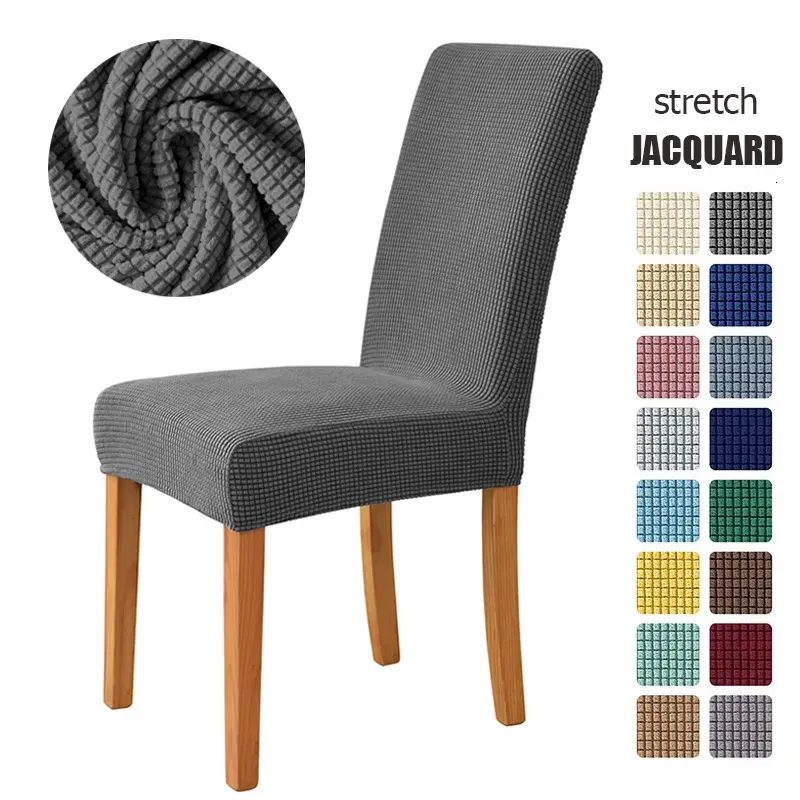 Stol täcker jacquard majs kärna tyg täcker universell storlek stretch säte slipcovers för matsal heminredning 1 st 231019