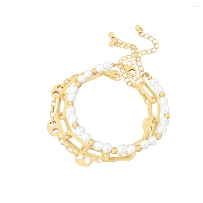 Länkarmband 2023 Korean pärlarmband för kvinnor charm guld färgkedja armband flickor mode ovanliga smycken