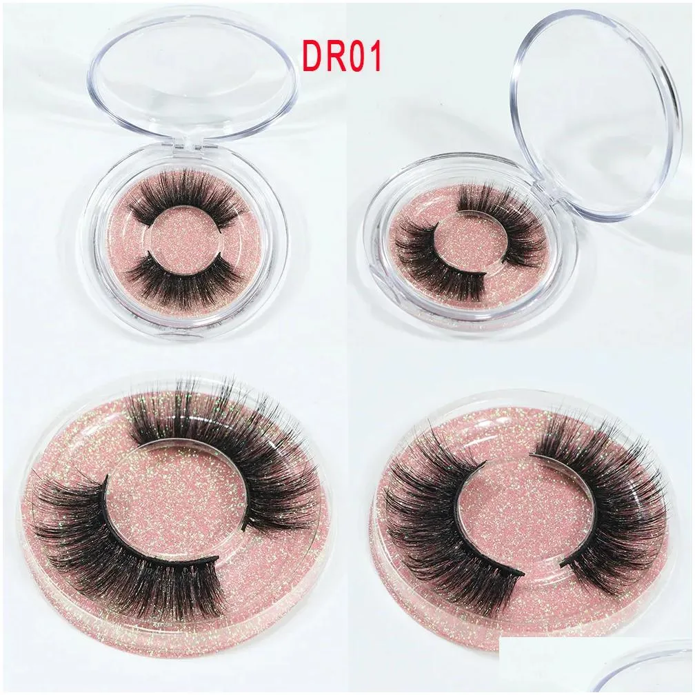 Falska ögonfransar 3D Mink Eye Lashes Natural Lash Extensions Artificial For Makeup Logo Drop Delivery Health Beauty Eyes DHPKZ