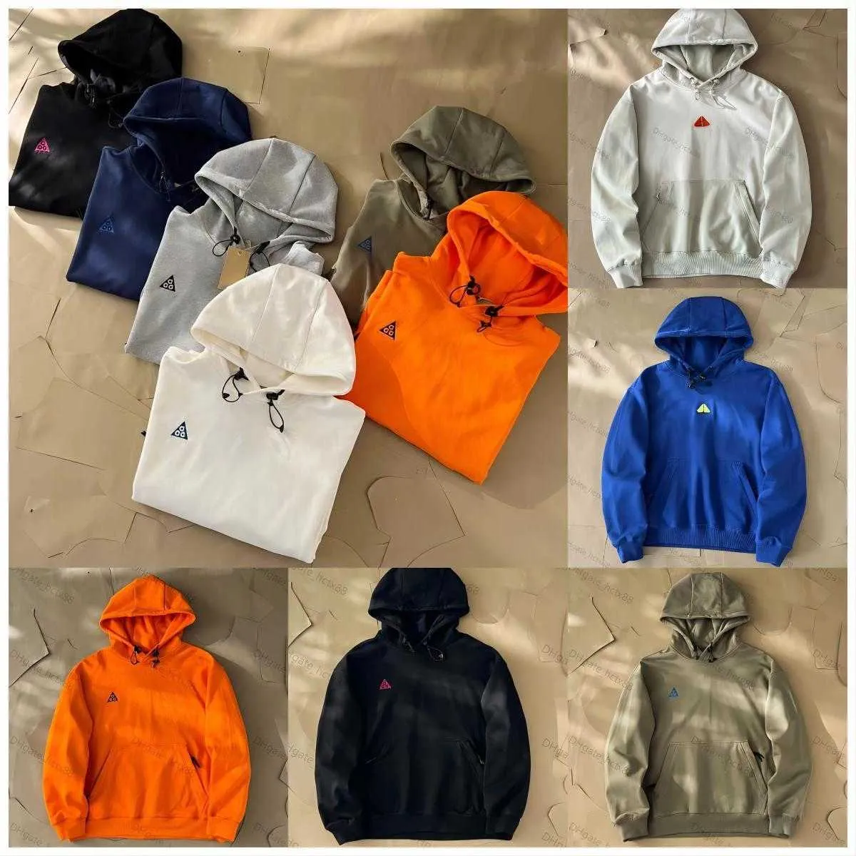 ACG Hoodie -serie av hög kvalitet Drake Co Märkesluft Tryckt tröja Rund hals Pullover Jacket TZ